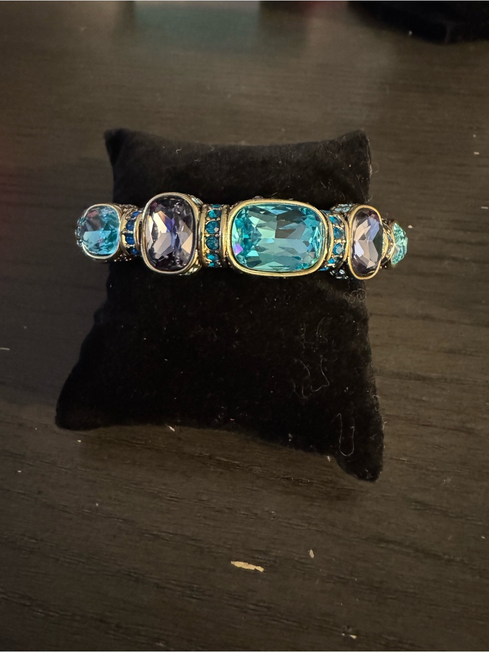 Heidi Daus Blue Crystal Stretch Bracelet - Elegant Women's Jewelry